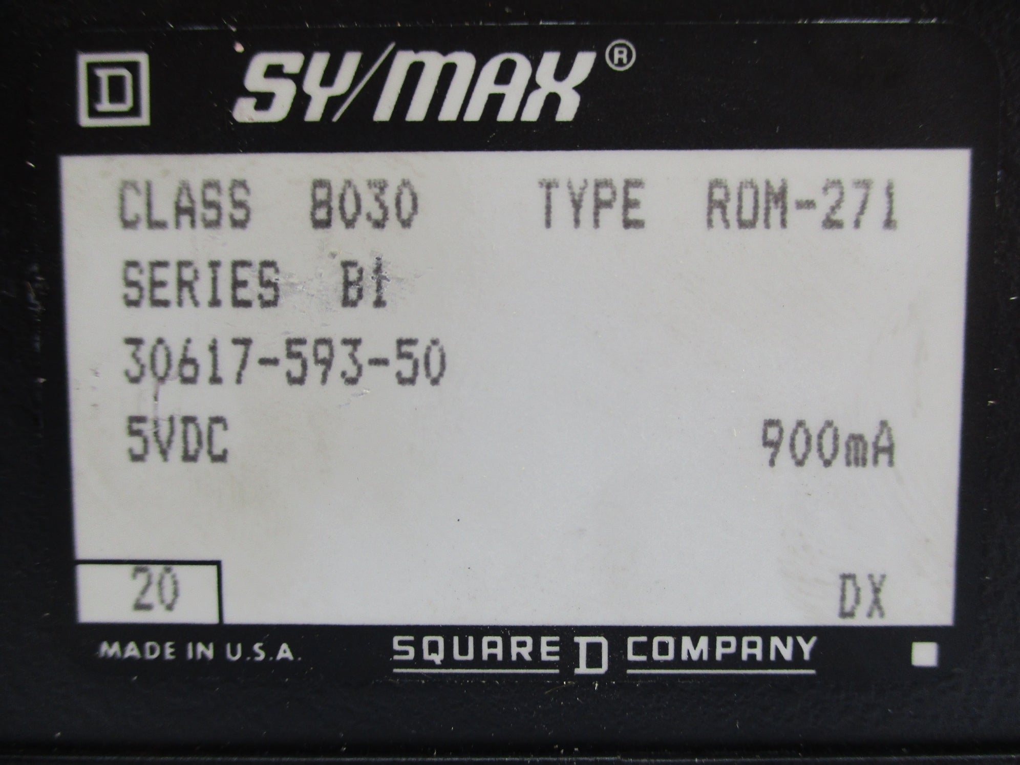 SQUARE D 8030ROM271 SER. B1 5VDC UNMP