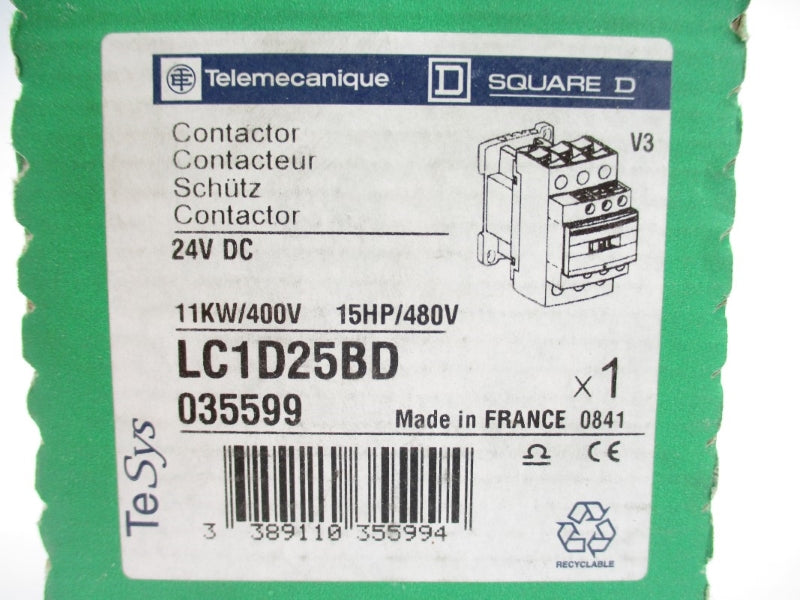 TELEMECANIQUE LC1D25BD 24VDC 40A NSMP