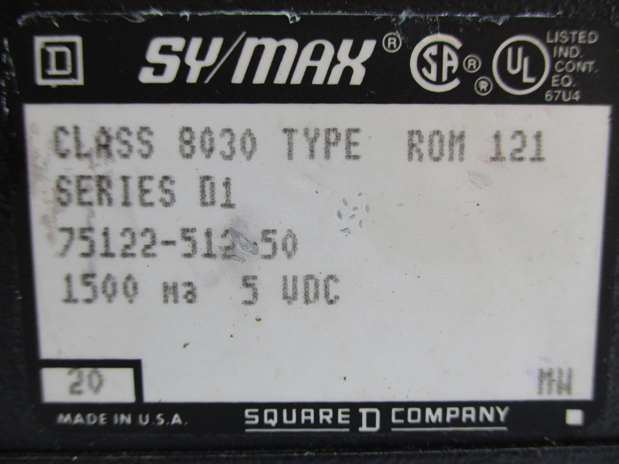 SQUARE D 8030ROM121 SER. D1 UNMP