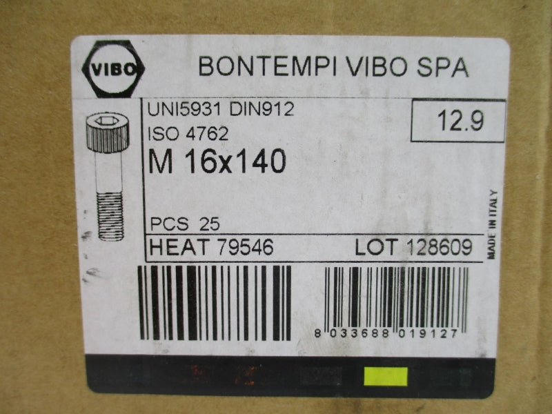 VIBO UNI5931 DIN912 M16X40 (PKG OF 25) NSMP