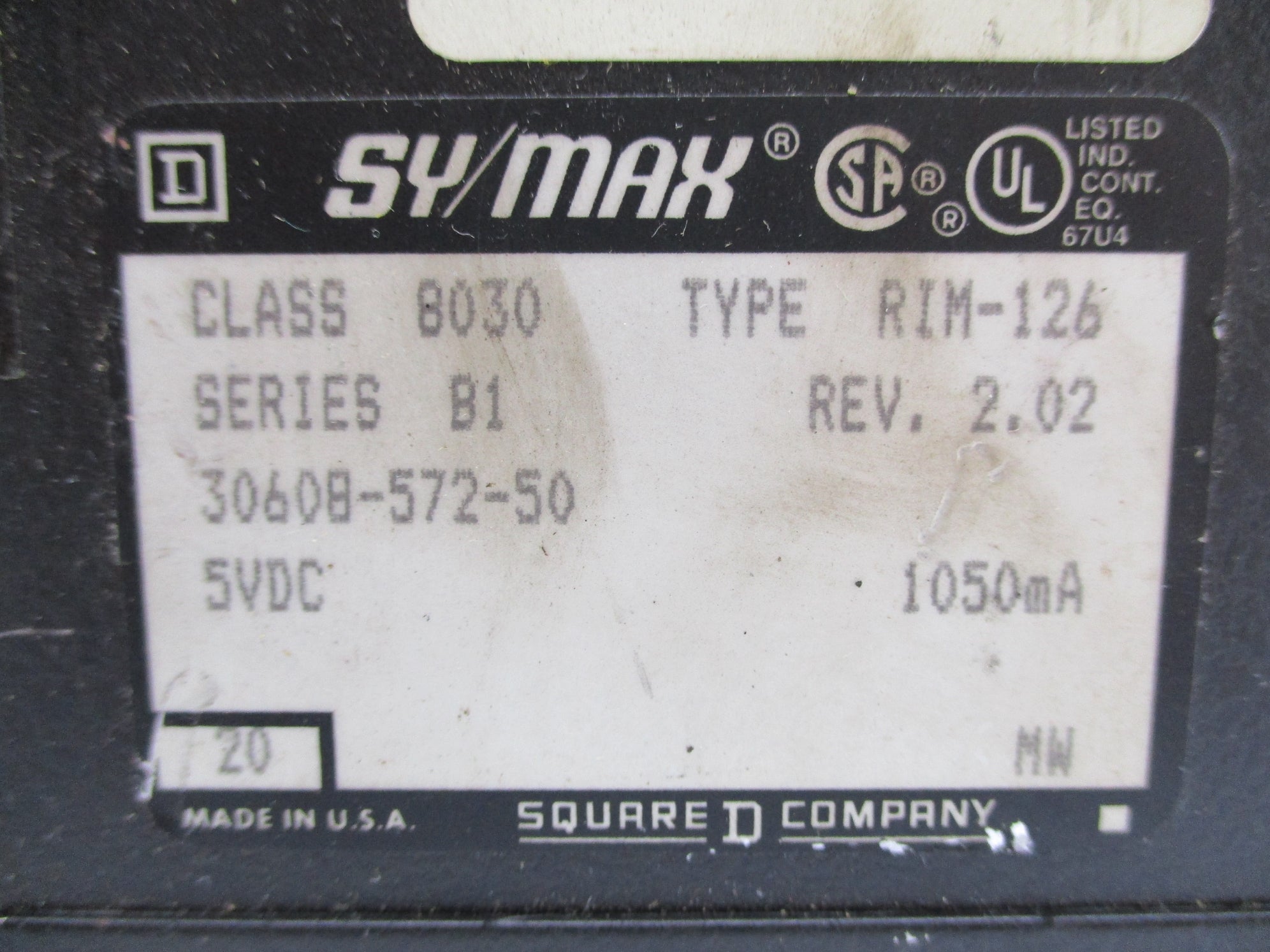 SQUARE D 8030RIM126 SER. B1 UNMP