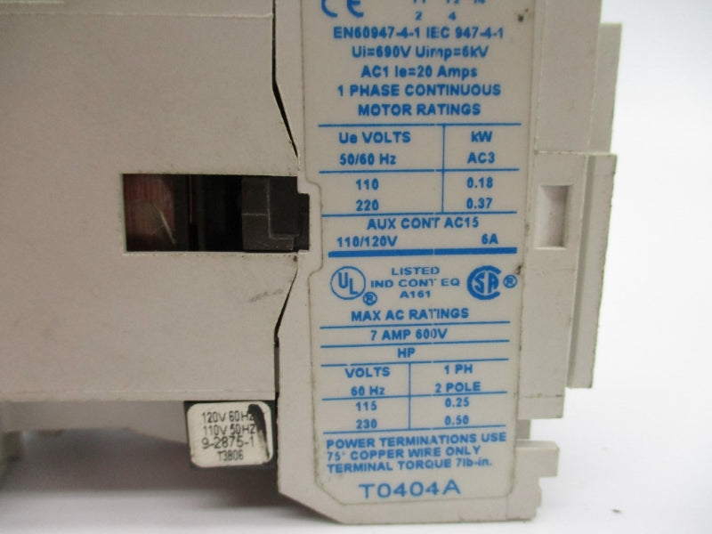 CUTLER HAMMER CE15ANS2 SER. B1 110/120V 20A UNMP
