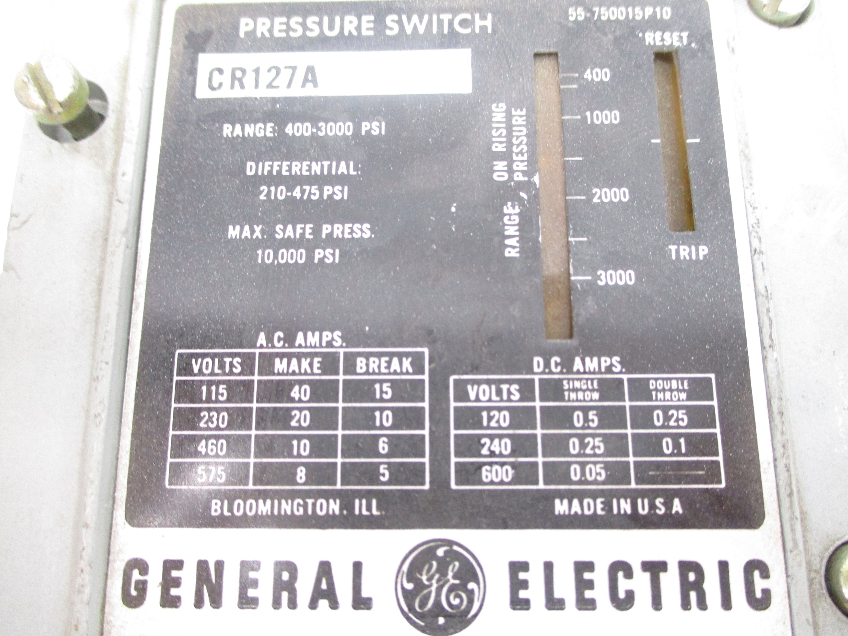 GENERAL ELECTRIC CR127A 400-3000PSI NSNP