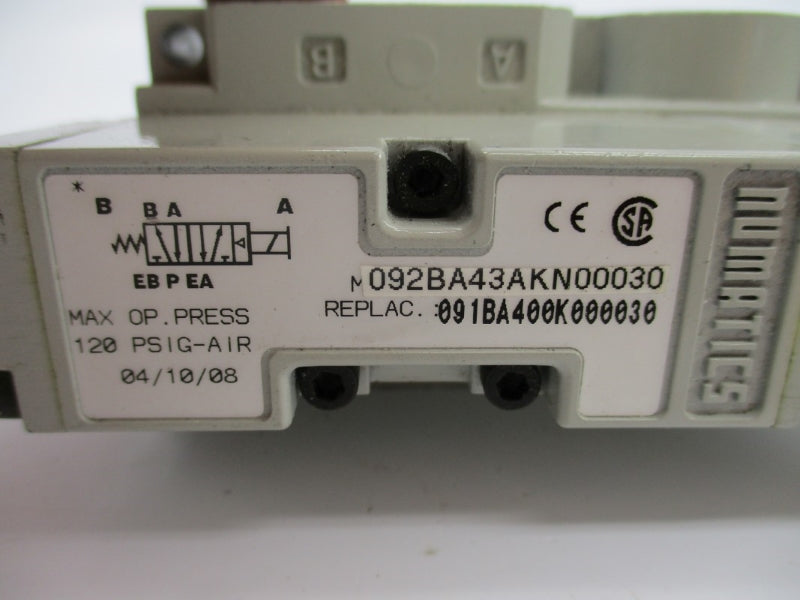 NUMATICS 092BA43AKN00030 120PSI NSNP