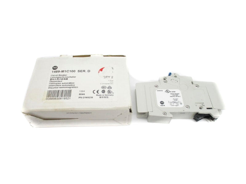 ALLEN BRADLEY 1489-M1C100 SER. D 277V 10A (PKG OF 2) NSMP