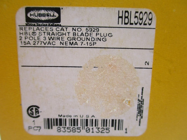HUBBELL HBL5929 277VAC 15A NSMP