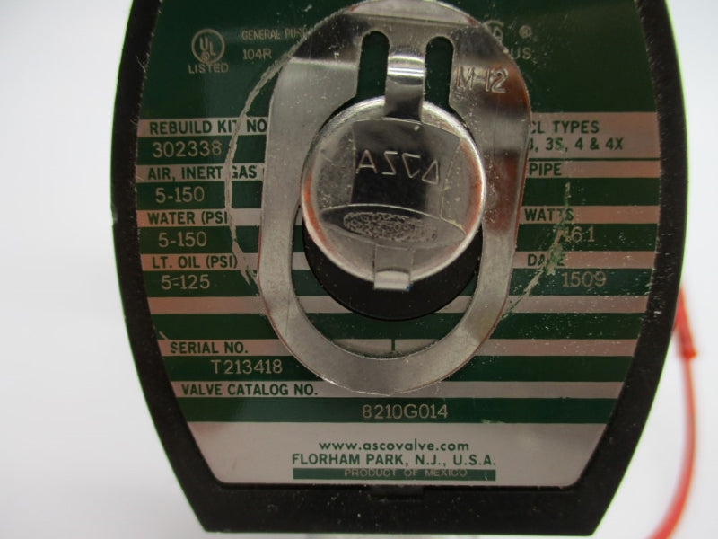 ASCO 8210G014 120V 5-150PSI 1" UNMP