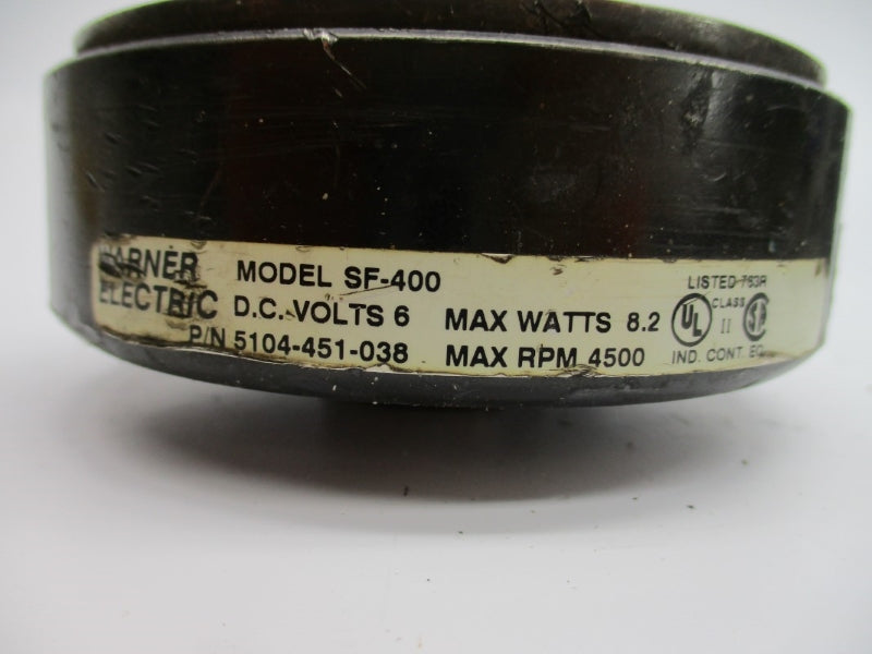 WARNER ELECTRIC 5104-451-038 SF-400 6VDC UNMP