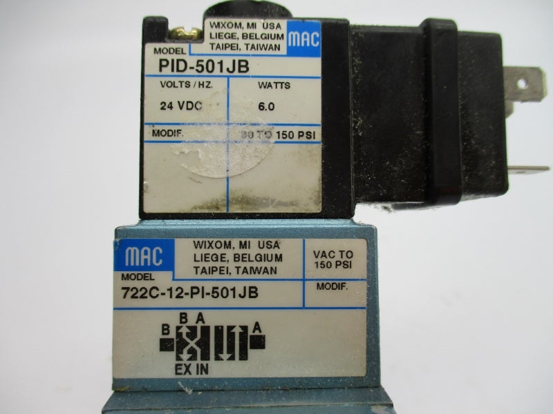 MAC 722C-12-PI-501JB 24VDC 30-150PSI UNMP