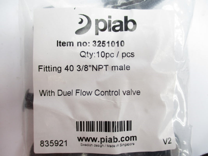 PIAB 3251010 3/8" (PKG OF 10) NSMP