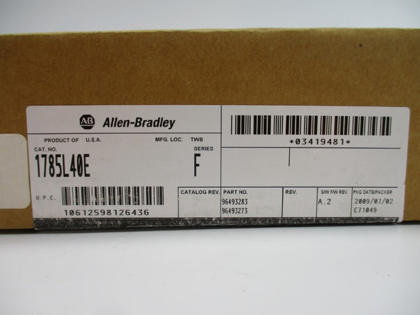 ALLEN BRADLEY 1785-L40E SER. F F/W A.2 DATE: 2009 NSFS