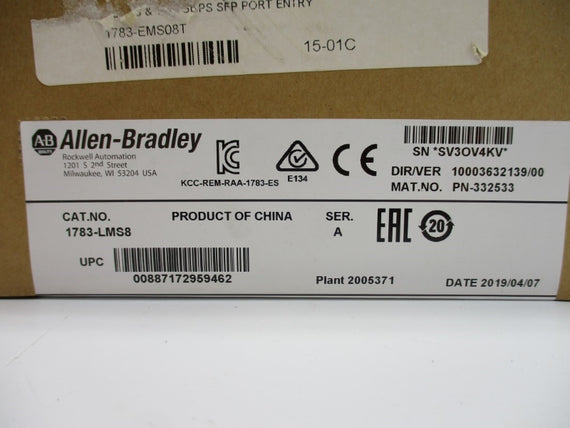 ALLEN BRADLEY 1783-LMS8 SER. A DATE: 2019 NSFS