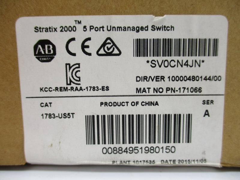 ALLEN BRADLEY 1783-US5T SER. A DATE: 2015 NSFS