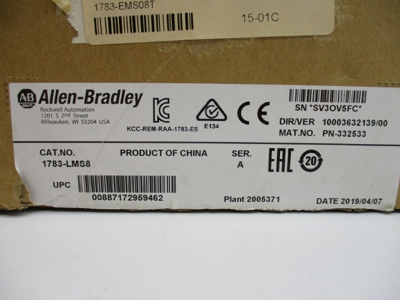 ALLEN BRADLEY 1783-LMS8 SER. A 12-24VDC 0.4-0.2A NSMP