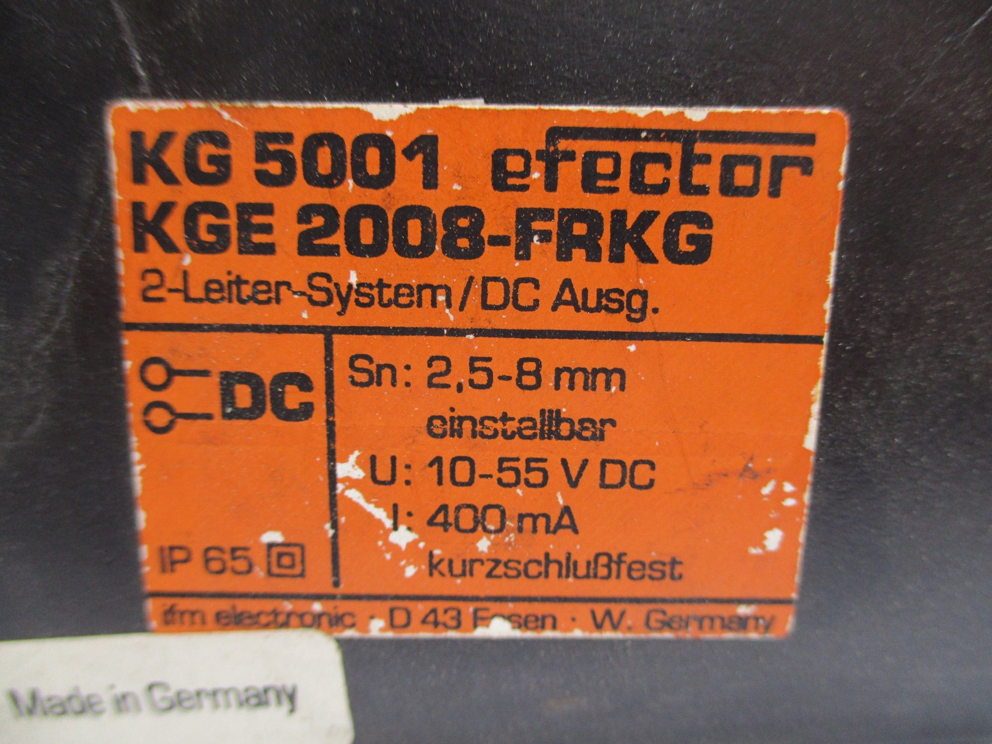 IFM EFECTOR KG5001 KGE2008-FRKG 10-55VDC NSMP