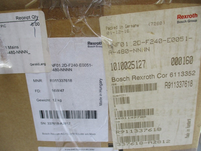 REXROTH HNF01.2D-F240-E0051-A-480-NNNN R911337618 380-480V 51A NSMP