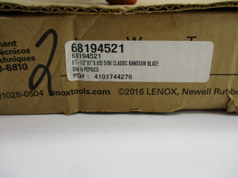 LENOX 68194521 (PKG OF 6) 9' 7-1/2"X1"X0.035" NSMP