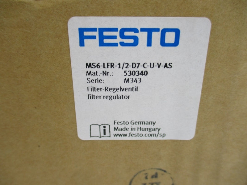 FESTO MS6-LFR-1/2-D7-C-U-V-AS 530340 180PSI NSMP