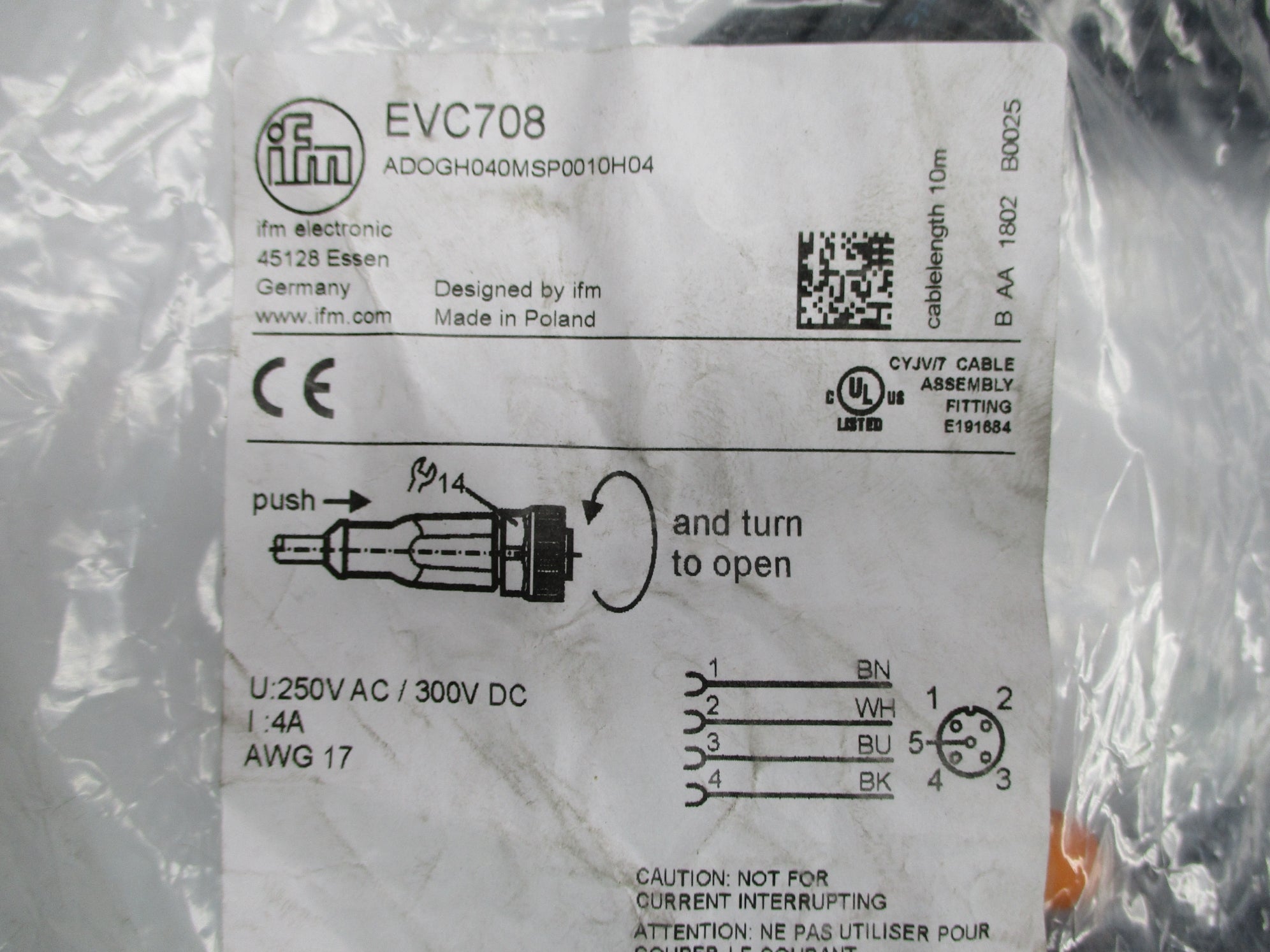 IFM EFECTOR EVC708 ADOGH040MSP0010H04 NSMP