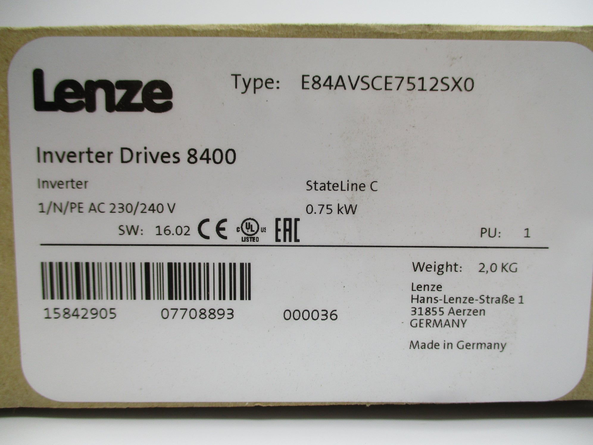 LENZE E84AVSCE7512SX0 NSMP