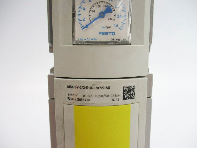 FESTO MS6-SV-1/2-E-10V24-SO-AG 548717 50-145PSI NSNP