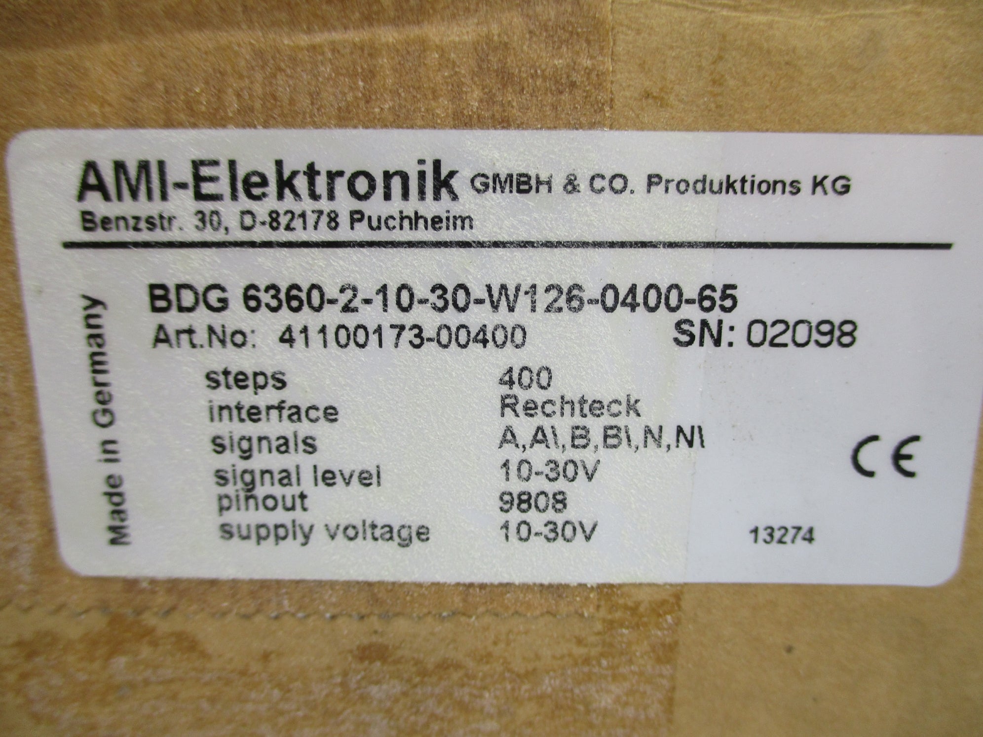 AMI-ELEKTRONIK BALLUFF BDG6360-2-10-30-W126-0400-65 (AS PICTURED) NSMP
