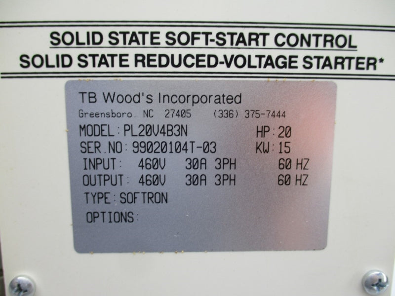 TB WOODS PL20V4B3N 460V 30A UNMP