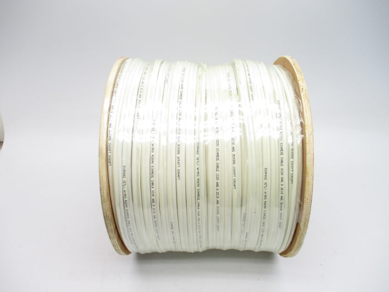 SIAMESE CABLE W-90S RG59U/20AWG 2/18AWG 1000FT (WHITE) NSMP