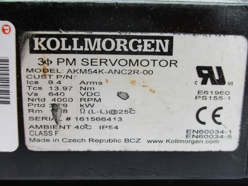 KOLLMORGEN AKM54K-ANC2R-00 640VDC 9.4A NSNP