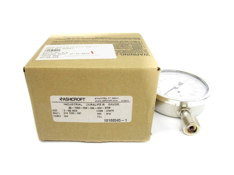 ASHCROFT 35-1009-SW-04L-60#-XFW 60PSI 3-1/2" NSMP