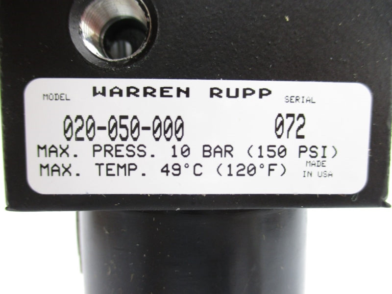 WARREN RUPP 020-050-000 150PSI 120'F NSMP