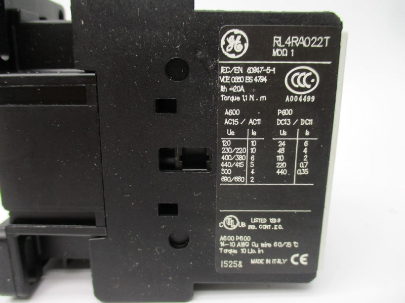 GENERAL ELECTRIC RL4RA022TJ 110/120V 20A NSNP