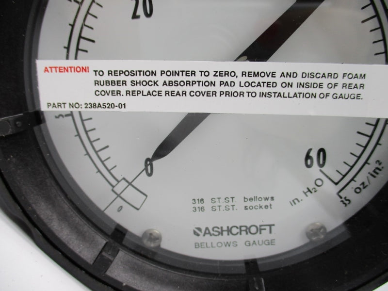 ASHCROFT 238A520-01 0-60IN.H2O NSNP