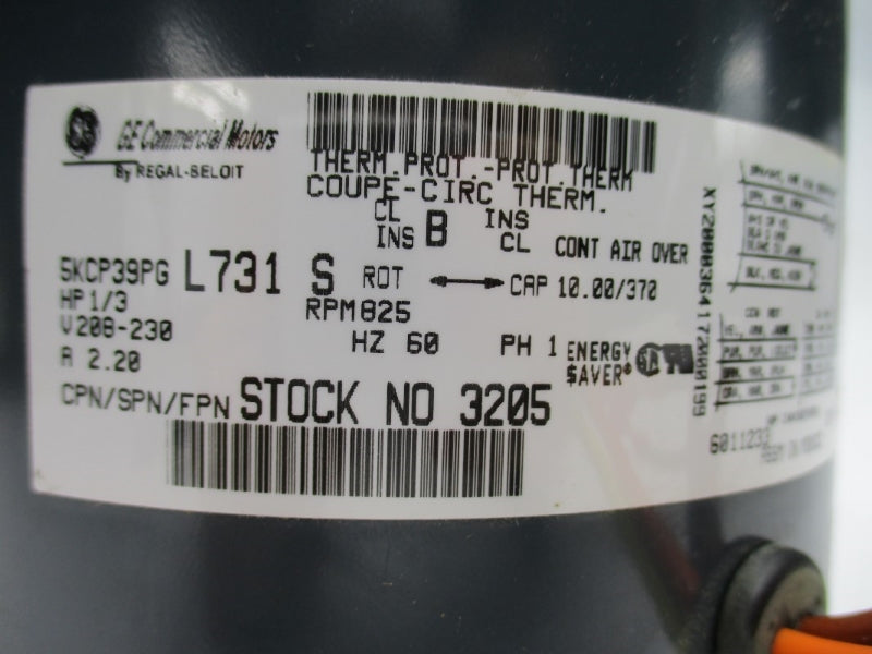 GENERAL ELECTRIC 5KCP39PGL731S 208-230V 2.20A NSNP