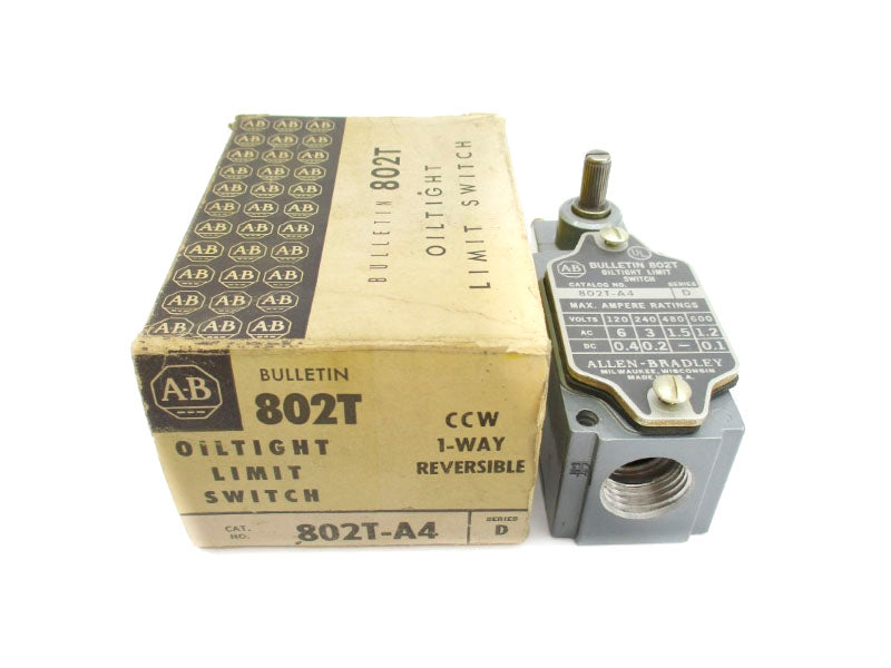 ALLEN BRADLEY 802T-A4 SER. D 600VAC/DC 6A (BK/YL) NSMP