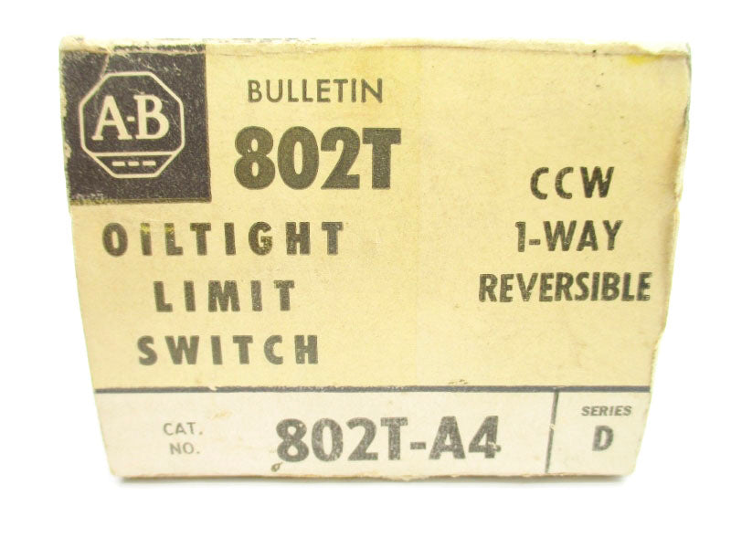 ALLEN BRADLEY 802T-A4 SER. D 600VAC/DC 6A (BK/YL) NSMP