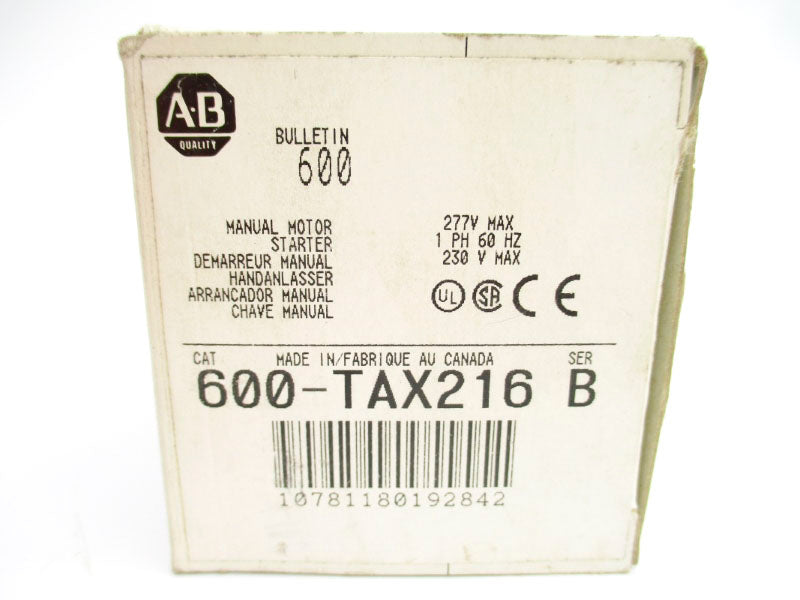 ALLEN BRADLEY 600-TAX216 SER. B 277V (GY/BL) NSMP