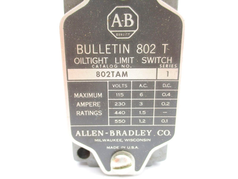 ALLEN BRADLEY 802T-AM SER. 1 550VAC 6A (BK/YL) NSMP
