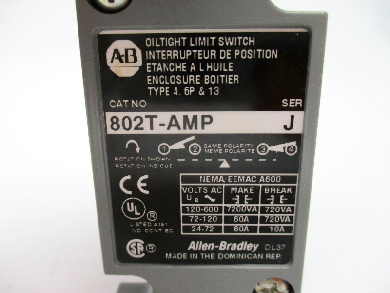 ALLEN BRADLEY 802T-AMP SER. J 120-600VAC 60A (AS PICTURED) NSNP