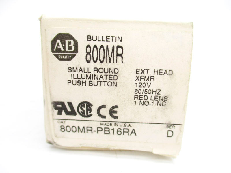ALLEN BRADLEY 800MR-PB16RA SER. D 120V (GY/BL) NSMP