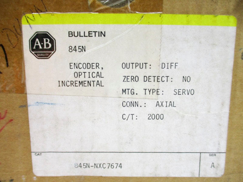ALLEN BRADLEY 845N-NXC7674 SER. A (BR/YL) NSMP