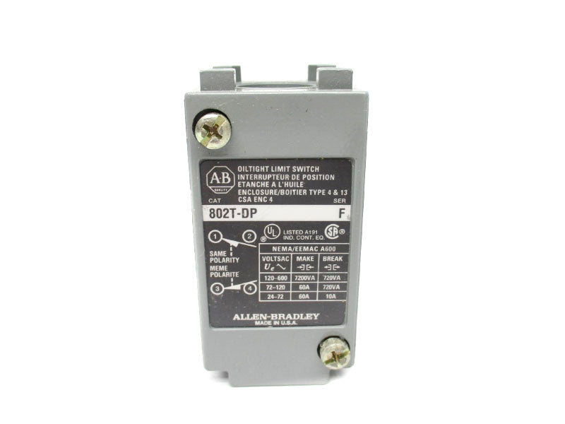 ALLEN BRADLEY 802T-DP SER. F 120-600VAC 60A (AS PICTURED) NSNP