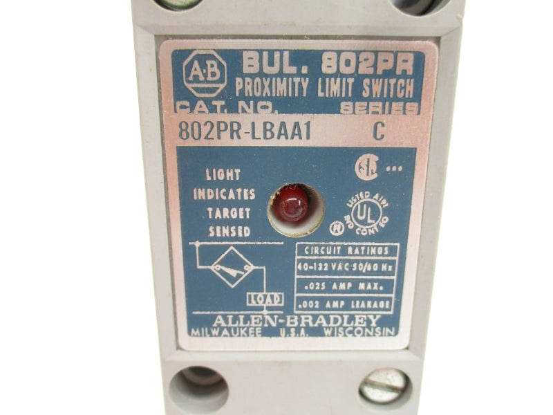 ALLEN BRADLEY 802PR-LBAA1 SER. C 40-132VAC 0.025A (BK/YL) NSMP