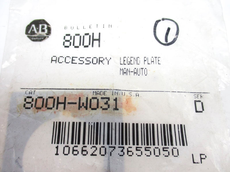 ALLEN BRADLEY 800H-W031 SER. D NSMP