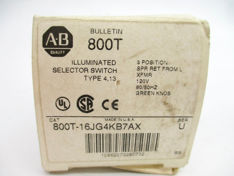 ALLEN BRADLEY 800T-16JG4KB7AX SER. U 120VAC (GY/BL) NSMP