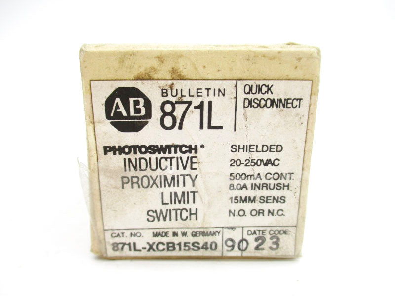 ALLEN BRADLEY 871L-XCB15S40 20-250VAC 8.0A (BK/YL) NSMP