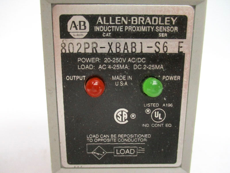 ALLEN BRADLEY 802PR-XBAB1-S6 SER. E 20-250VAC/DC NSNP