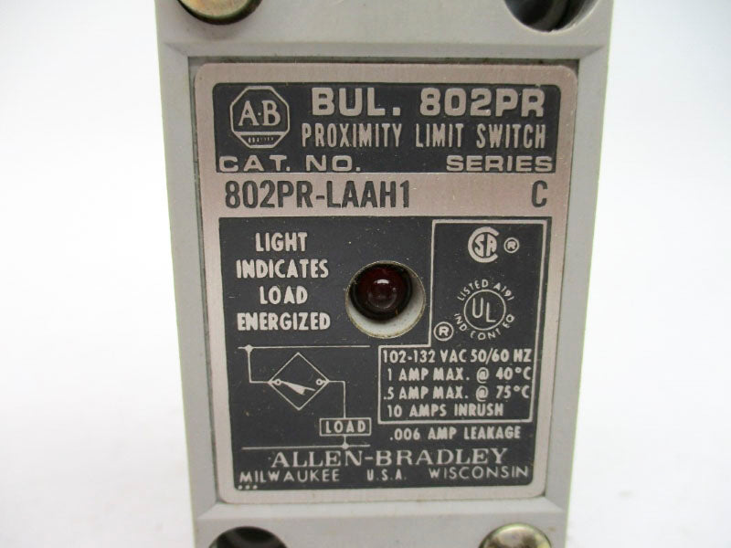 ALLEN BRADLEY 802PR-LAAH1 SER. C 102-132VAC 10A NSNP
