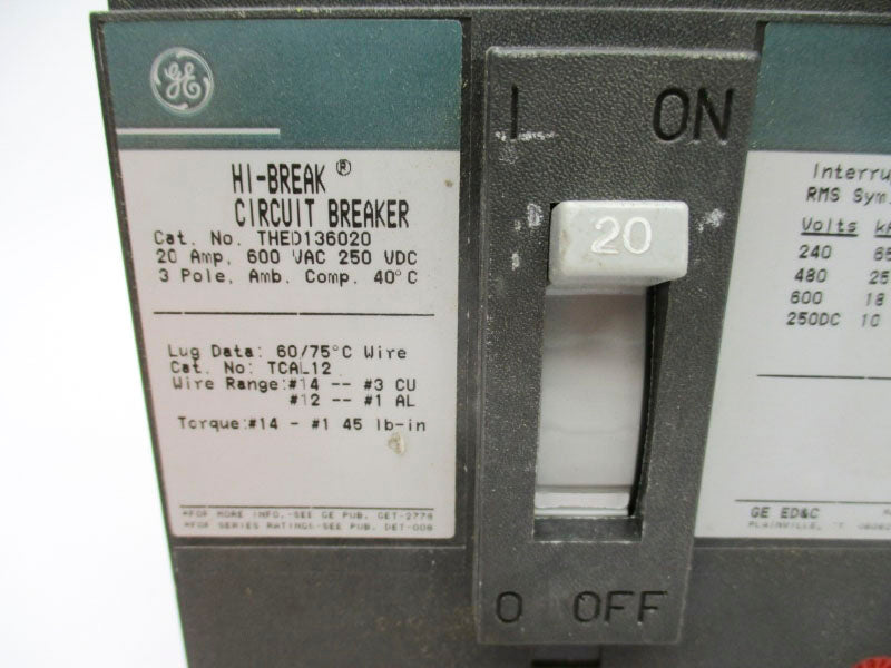 GENERAL ELECTRIC THED136020 600VAC 20A (GREEN) NSNP