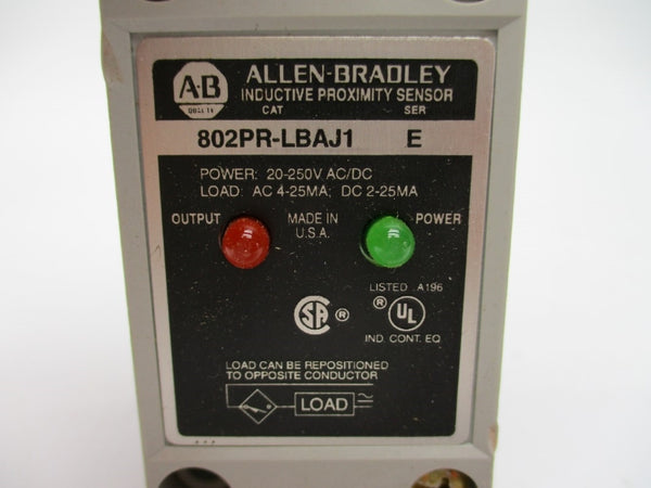 ALLEN BRADLEY 802PR-LBAJ1 SER. E 20-250VAC/DC NSNP
